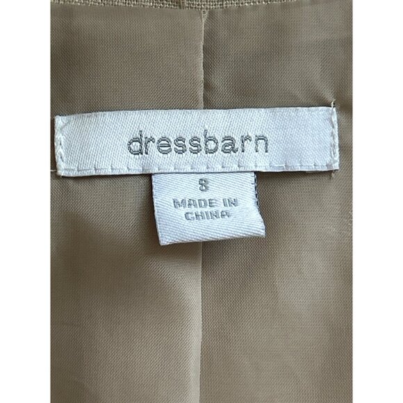 Dress Barn Brown & Beige Polka Dot Maxi Dress With Tan Linen Blend Blazer Sz 8 - Picture 8 of 16